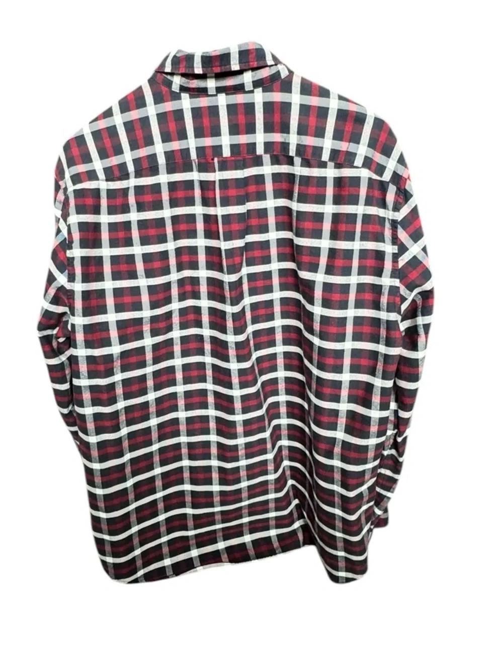 J.Crew Flex Oxford Plaid Button Down Shirt XL Red Navy Preppy Classic H78